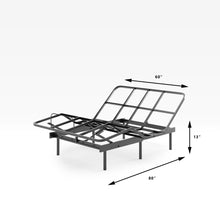 Load image into Gallery viewer, Adjustable Black Metal Bed and Green Tea Memory Foam Mattress Set